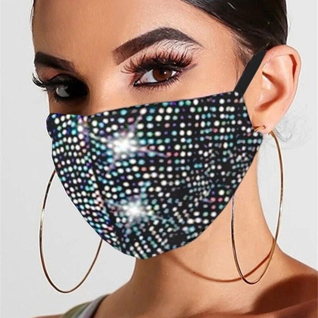 Sexy Crystal  Rhinestones Face Mask