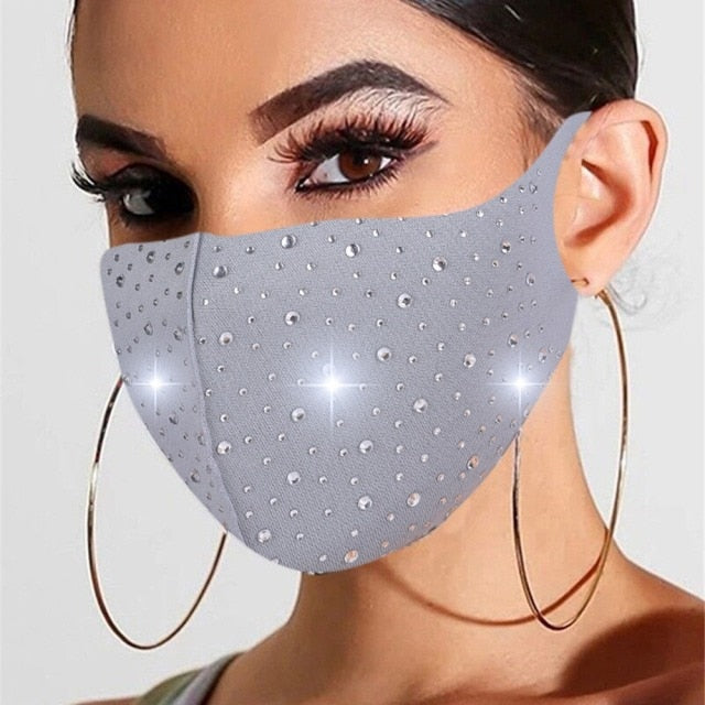 Sexy Crystal  Rhinestones Face Mask