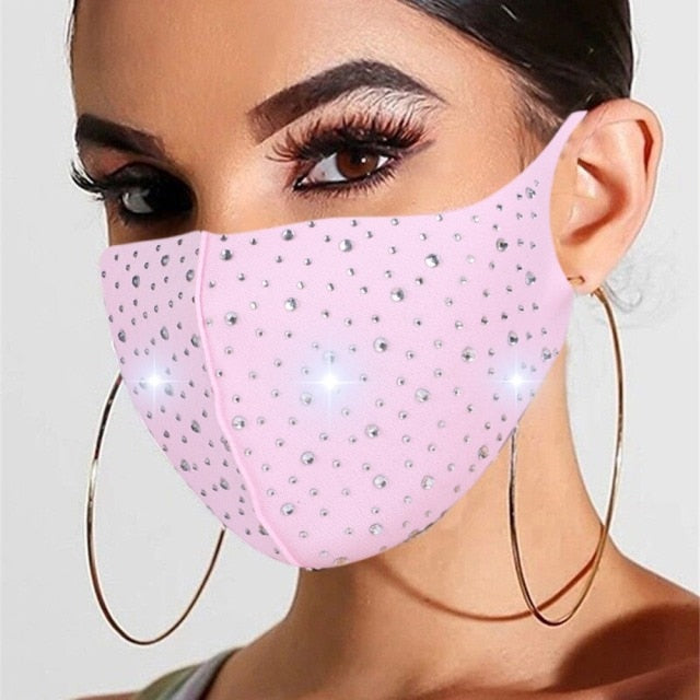 Sexy Crystal  Rhinestones Face Mask