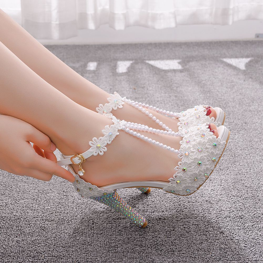 Crystal Queen Ankle Strap High Heel