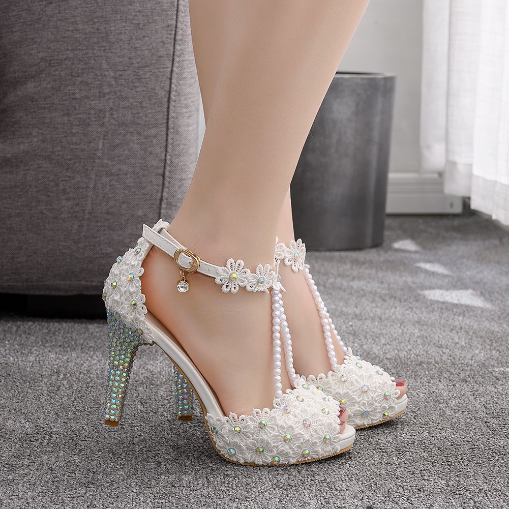 Crystal Queen Ankle Strap High Heel