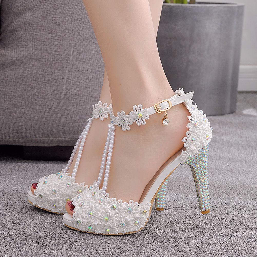 Crystal Queen Ankle Strap High Heel