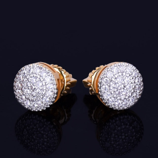 8MM Gold Color Small Round Stud Earring