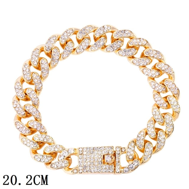 New Fashion Luxury 12mm Iced Out Cuban Link Chain Bracelet