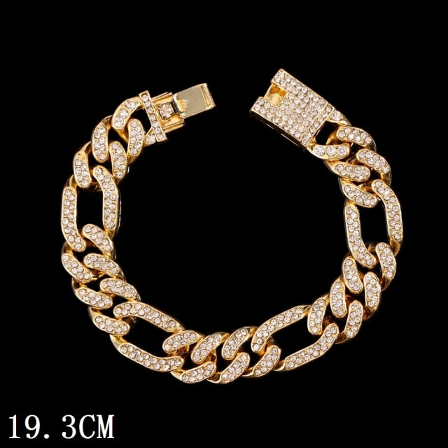 New Fashion Luxury 12mm Iced Out Cuban Link Chain Bracelet