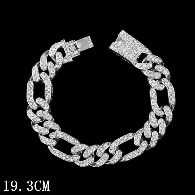 New Fashion Luxury 12mm Iced Out Cuban Link Chain Bracelet