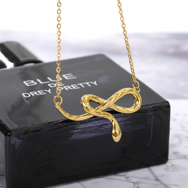 Goth Snake Pendant Necklace For Women