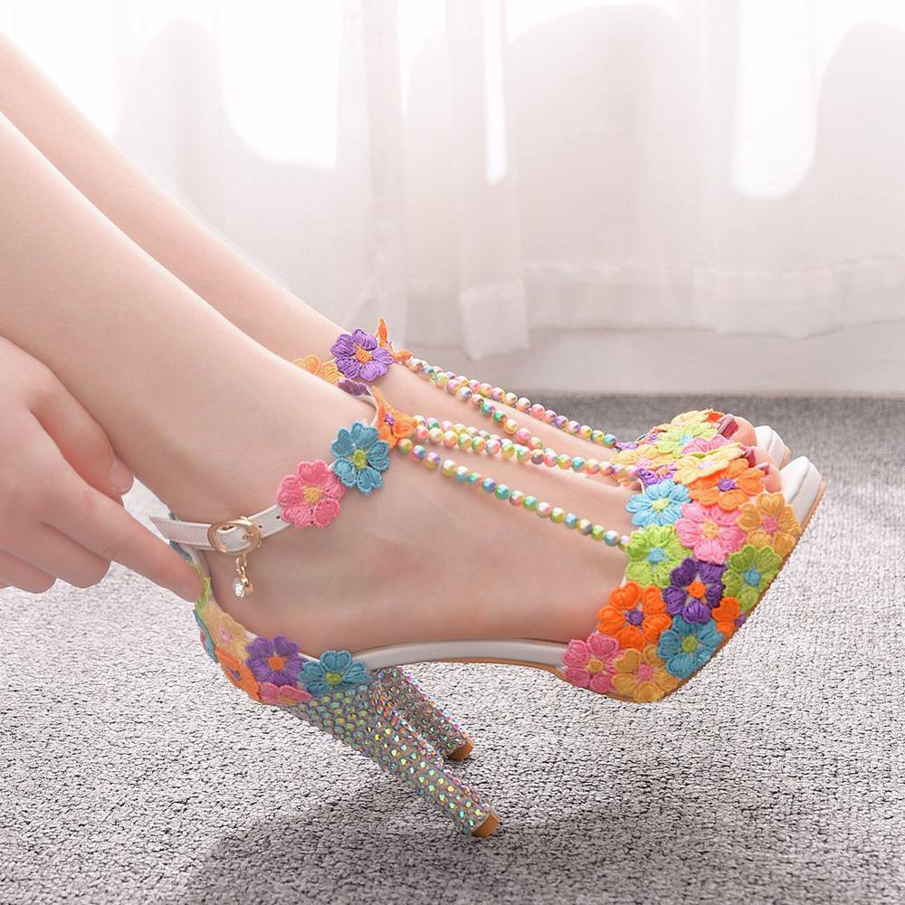 Crystal Queen Ankle Strap High Heel