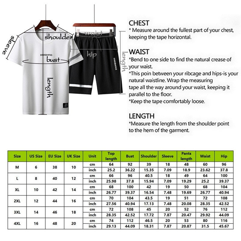 2022 Summer New Men T-shirt + Shorts Set