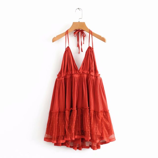 Strapless Women Summer Solid Boho Dress