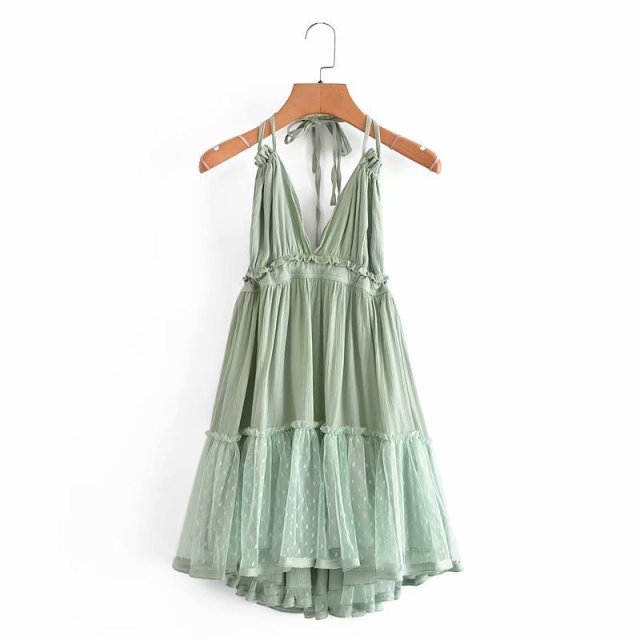 Strapless Women Summer Solid Boho Dress