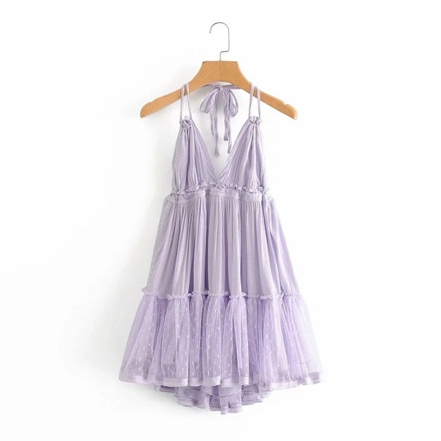 Strapless Women Summer Solid Boho Dress