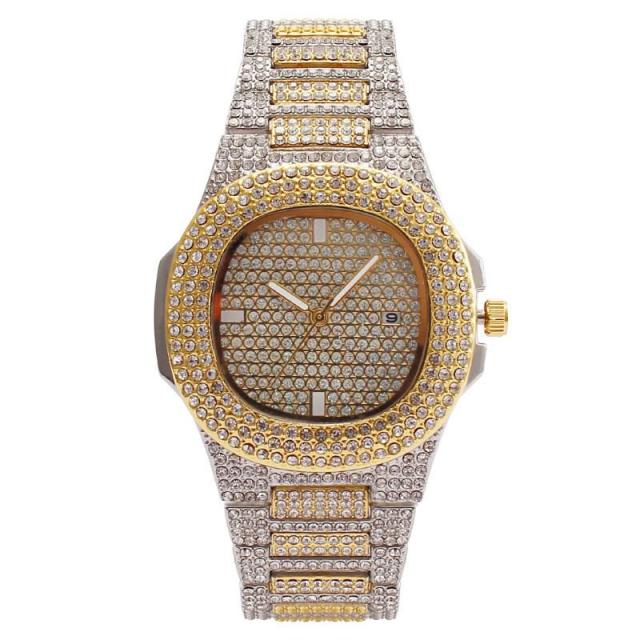 New Iced Out Men Watch Square Diamond Quartz Watches FOR MEN & WOMEN