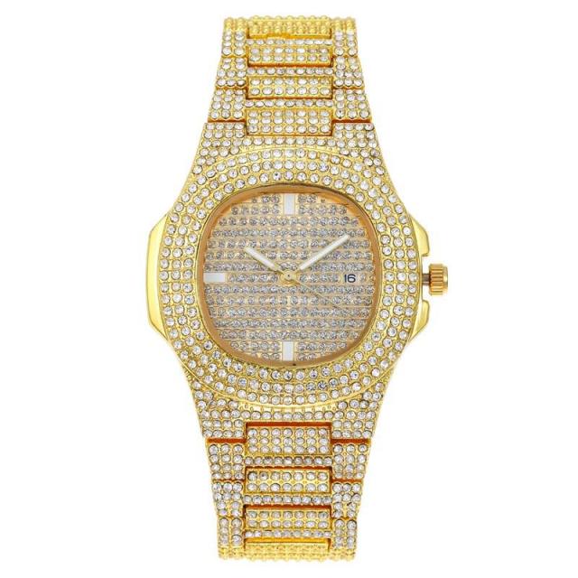 New Iced Out Men Watch Square Diamond Quartz Watches FOR MEN & WOMEN