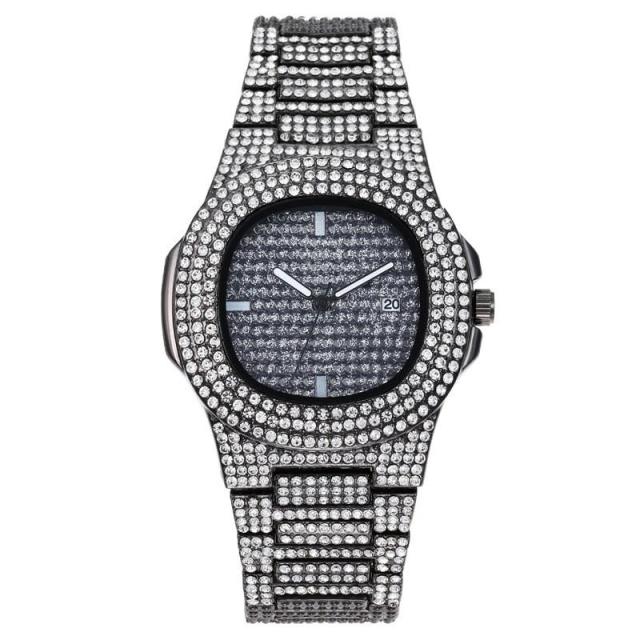 New Iced Out Men Watch Square Diamond Quartz Watches FOR MEN & WOMEN