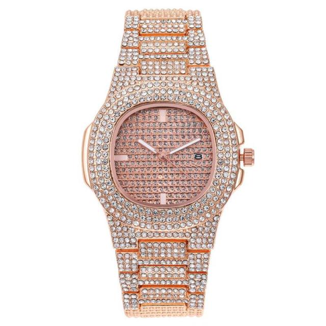 New Iced Out Men Watch Square Diamond Quartz Watches FOR MEN & WOMEN