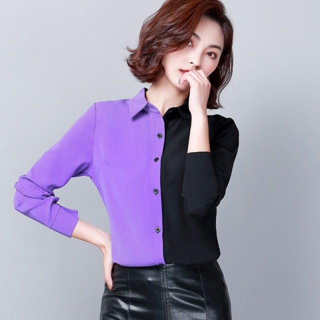 Loose Spliced Women Shirts