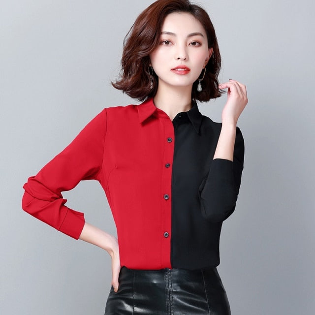 Loose Spliced Women Shirts